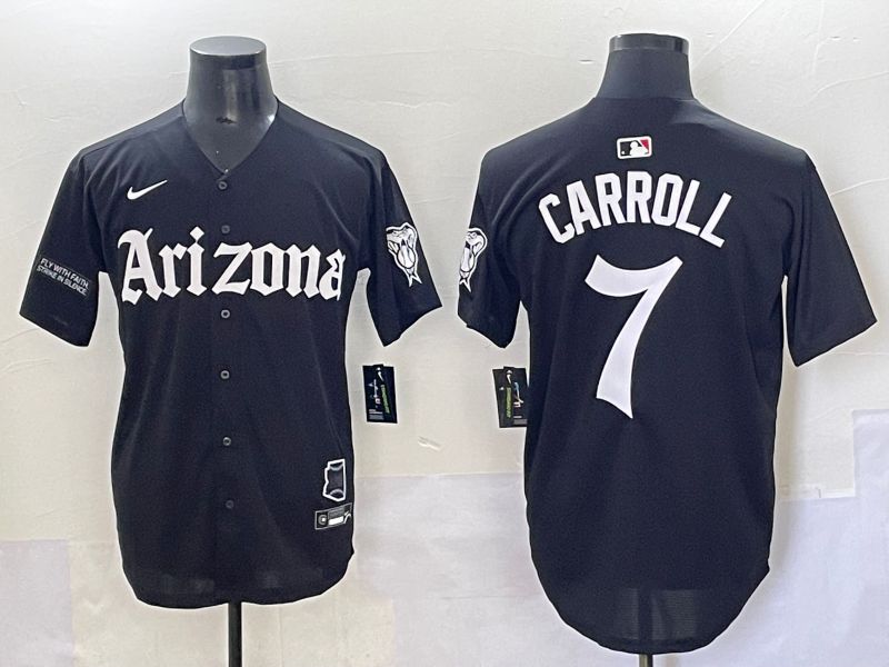 Men 2025 Arizona Diamondback #7 Carroll Black Five generations Joint Name Nike MLB Jersey style 3->arizona diamondback->MLB Jersey